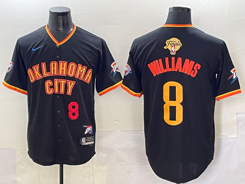 Men 2025 Oklahoma City Thunder #8 Williams black NBA Jersey->oklahoma city thunder->NBA Jersey